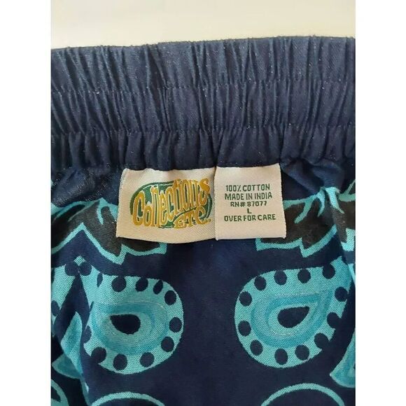 Collections Etc Skirt Sz L Blue Turquoise Paisley - Picture 4 of 6